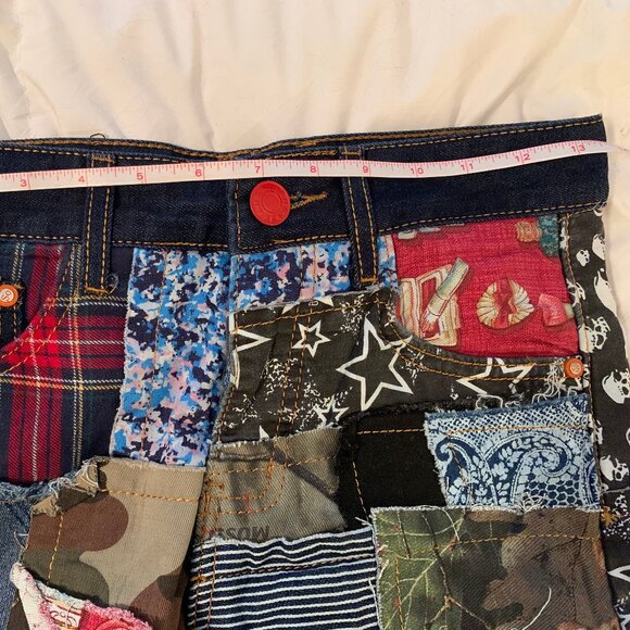 Bie Pa Patch Jeans 1971 Y2k Patchwork Straight leg Pants 27" x 29" - Picture 6 of 11